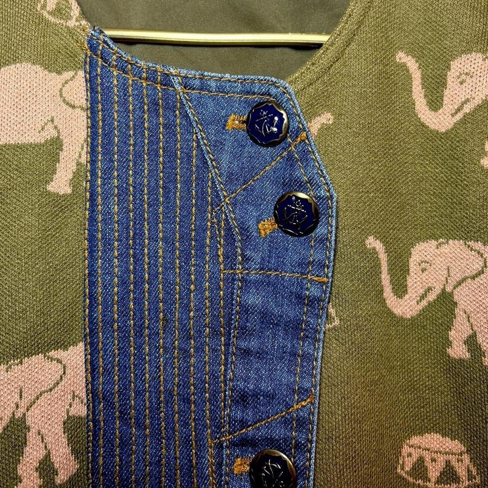 TNGT brand (+ W for women’s) cropped denim and knit elephant fabric blazer/coat - Picture 3 of 7